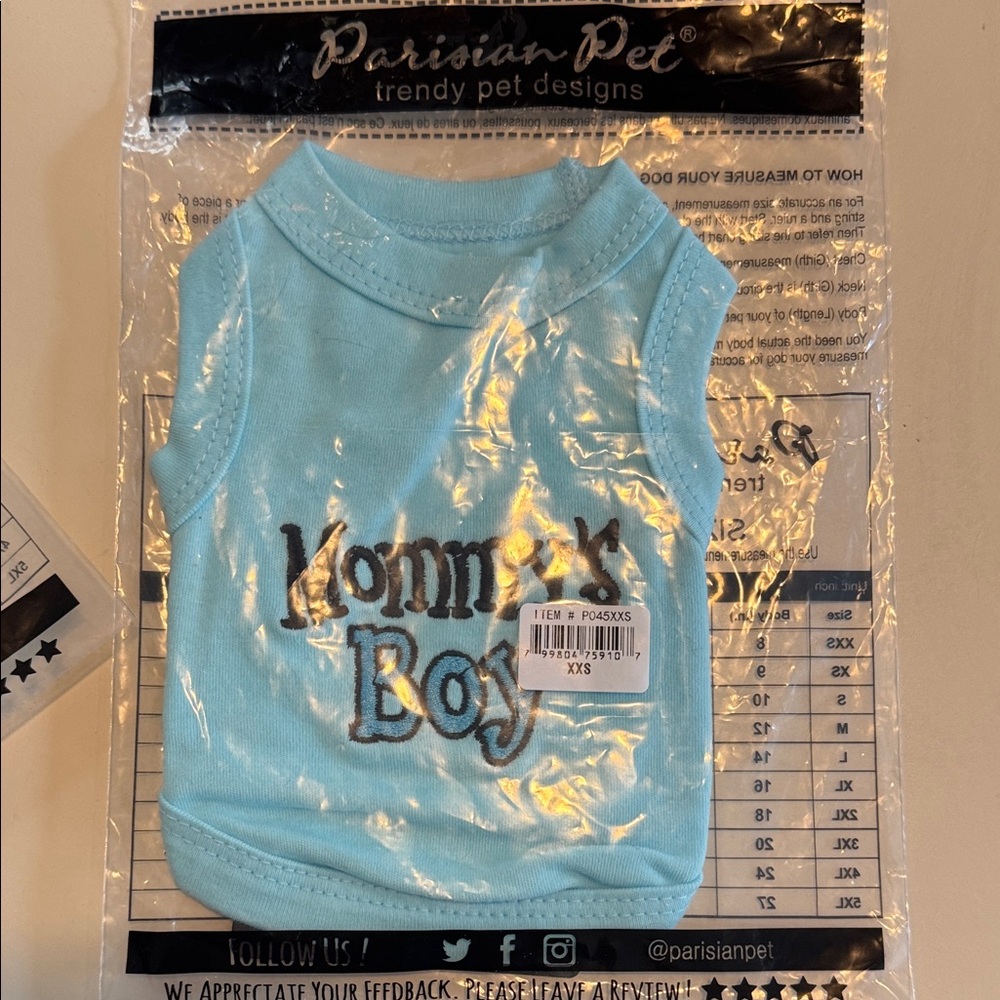 Parisian Pet XXS Dog Tank Tops - Blue, Green, Light Blue NWT - Picture 7 of 7